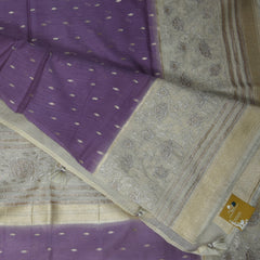 4425 pure tussur lavender saree with jari boarder