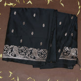 4432 Art silk benarasi black saree with jari