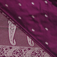 4433 Art silk benarasi grape wine saree with jari