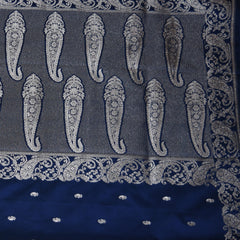 4434 Art silk benarasi Navy blue saree with jari