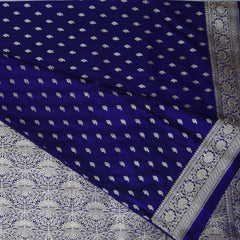 4437 Art silk benarasi dark blue saree with jari