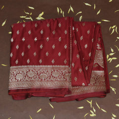 4439 Art silk benarasi maroon saree with jari boarder