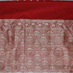 4440 Art silk benarasi cherry red saree with jari boarder