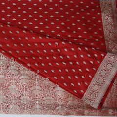 4440 Art silk benarasi cherry red saree with jari boarder