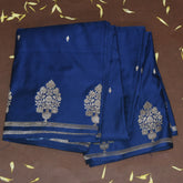 4443 Art silk benarasi navy blue saree with jari boarder