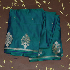 4444 Art silk benarasi rama green saree with jari motifs