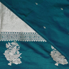4444 Art silk benarasi rama green saree with jari motifs