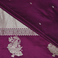 4445 Art silk benarasi grape wine saree with jari motifs