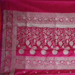4460 Art silk benarasi rani pink saree with jari
