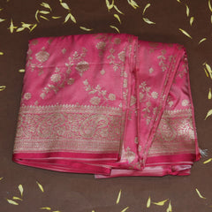 4469 Art silk benarasi baby pink saree with jari boarder