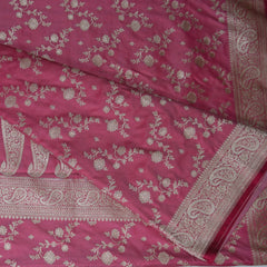 4469 Art silk benarasi baby pink saree with jari boarder