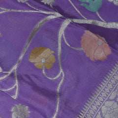 4474 Benarasi crepe silk lavender saree with jari boarder