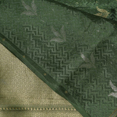 4479 crepe mashroo benara leaf green saree with jari work