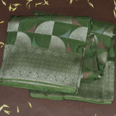 4480 benaras silk leaf green saree with jari work