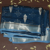 4483 benaras silk teal blue saree with sky blue jari boarder