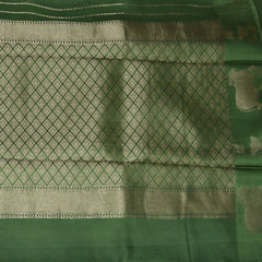 4485 crepe mashroo benaras leaf green saree with jari motifs