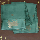 4486 ccrepe mashroo benaras sea green saree with jari moifs