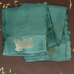 4486 ccrepe mashroo benaras sea green saree with jari moifs