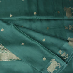 4486 ccrepe mashroo benaras sea green saree with jari moifs