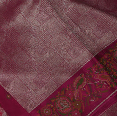 4490 Benaras brocade pink saree with meenakari jari boarder
