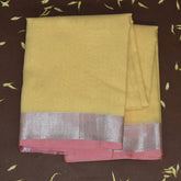4496 benaras super net lemon yellow saree with jari boarder