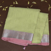 4498 benaras super net light green saree with jari boarder