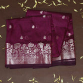 4523 semi silk rani pink saree with jari work
