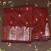 4527 semi silk red saree with jari boarder