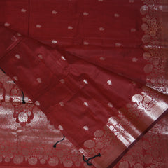 4527 semi silk red saree with jari boarder