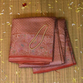 Banarasi Peach Saree with Blouse