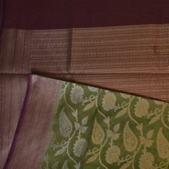 Banarasi Monga Moss Green Saree with Blouse