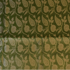 Banarasi Monga Moss Green Saree with Blouse