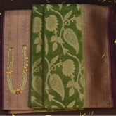 Banarasi Monga Moss Green Saree with Blouse