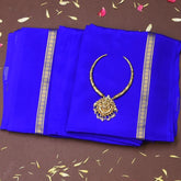 Mysore Crepe Silk Electric Indigo Saree