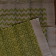 Pochampally ikkat Olive Drab Saree with Blouse