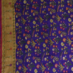 Banarasi Tussur Georgette Purple Saree With Paithani Boarder with Blouse