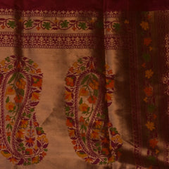 Banarasi Gray Saree Paithani Boarder with Blouse