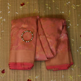 Banarasi Peach Saree Jaal Design with Blouse