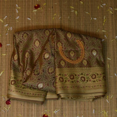 Banarasi Ar Silk Beige Saree Jari Thread Work Boarder with Blouse