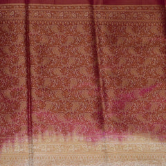 Banarasi Art Silk Cream Saree Pink Thread Work Boarder with Blouse