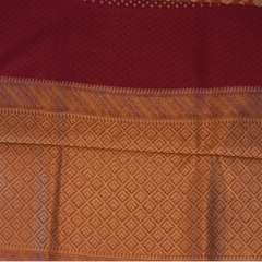 Banarasi Rangkat Cotton Brick Red Saree with Blouse