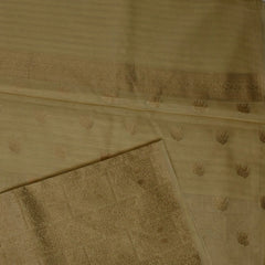 Pale Gold Benares Chanderi Saree with Full Zari Work