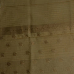 Pale Gold Benares Chanderi Saree with Full Zari Work