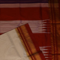 Ilkal Cotton Silk Stone Gray Saree with Blouse