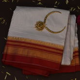 Ilkal Cotton Silk Stone Gray Saree with Blouse