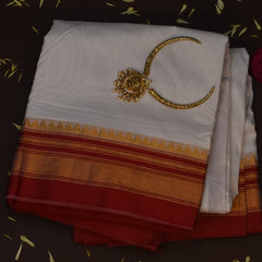 Ilkal Cotton Silk Stone Gray Saree with Blouse