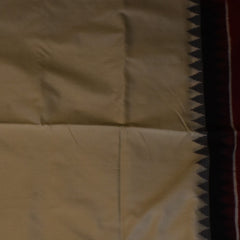 Pochampally Ikkat Ivory Saree with Temple Border and Blouse