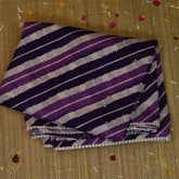 Georgette Half White Purple Saree with Blouse