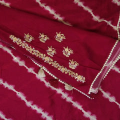 Georgette Half White & Pink Saree with Blouse