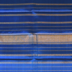 Kanchipuram Silk Charcoal Gray & Steel Blue Saree with Blouse